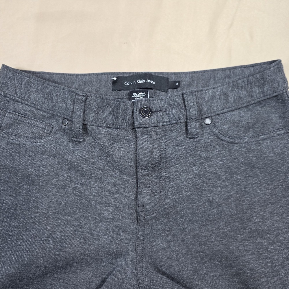 Calvin Klein Jeans Womens 8 Heather Gray Stretch Pants Slim Leg Work Office - Picture 2 of 15